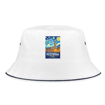 Modena, Italien - Bucket Hat - Weiß/Navy - Vorne