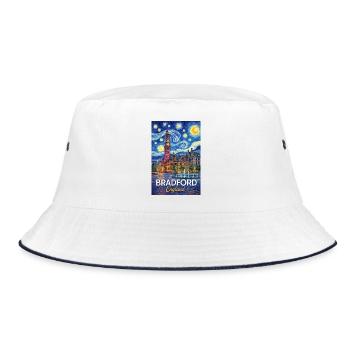 Bradford, England - Bucket Hat - white/navy - Front