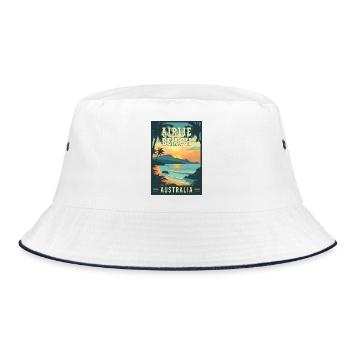 Discover Tropical Paradise Airlie Beach Australia - Bucket Hat - white/navy - Front