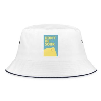 Don’t Be Sour Funny Lemon Poster Design - Bucket Hat - white/navy - Front