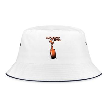 GlouGlou Rebel Bottle Burst - Bucket Hat - white/navy - Front