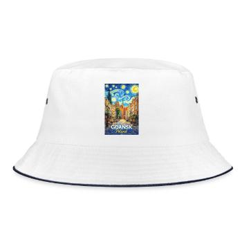 Gdańsk, Polen - Bucket Hat - Weiß/Navy - Vorne