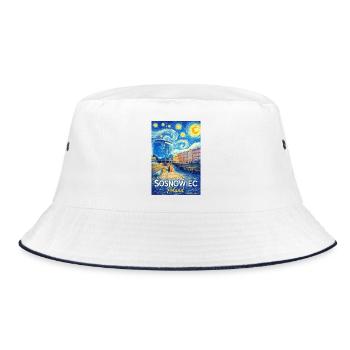 Sosnowiec, Polen - Bucket Hat - Weiß/Navy - Vorne