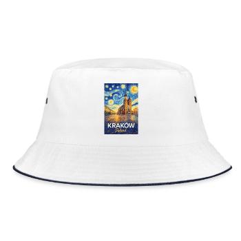 Kraków, Poland - Bucket Hat - white/navy - Front