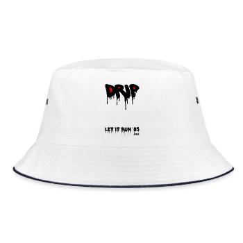 Mouth holding woman with crossed arms - Bucket Hat - white/navy - Front