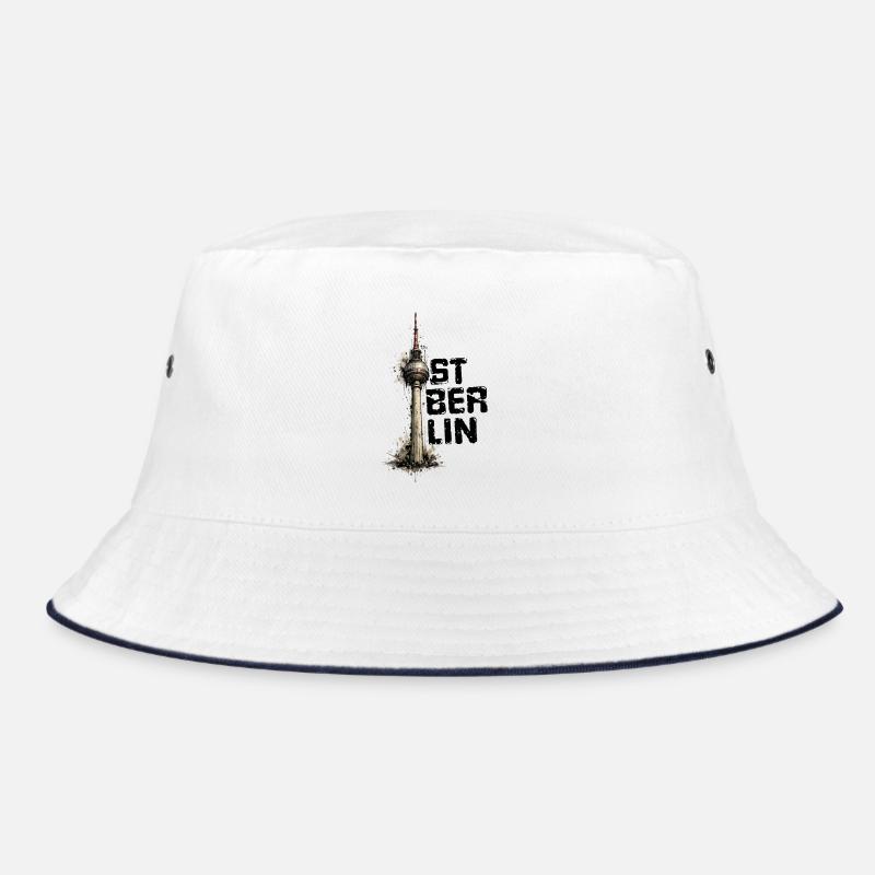 Ostberlin - Bucket Hat - Weiß/Navy