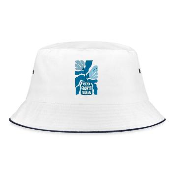 In My Growth Era – Positive Floral Saying - Bucket Hat - white/navy - Front