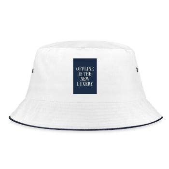 Offline is the New Luxury – Old Money Style - Bucket Hat - white/navy - Front