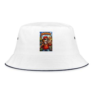 Amsterdam Dog Rapper - Bucket Hat - white/navy - Front