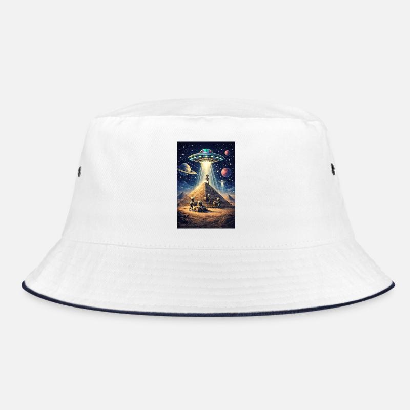 Alien Pyramid UFO Bucket Hat