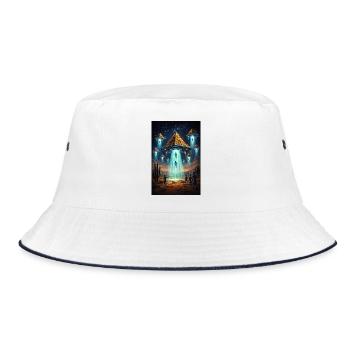 Fusée pyramidale extraterrestre OVNI - Bob - blanc/marine - Devant