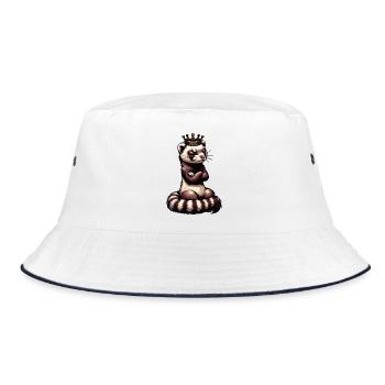 ferret ferret holder ferret owner - Bucket Hat - white/navy - Front