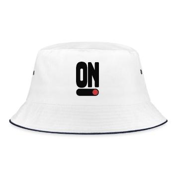ON Power Statement Typography Shirt - Bucket Hat - white/navy - Front