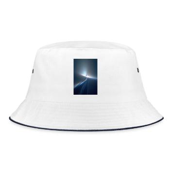 Lone Wanderer auf dem Frostrücken - Bucket Hat - Weiß/Navy - Vorne