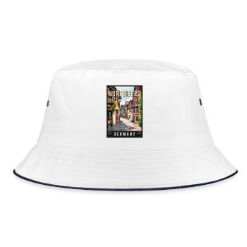 Discover Stunning Historic Nuremberg in Germany - Bucket Hat - white/navy - Front