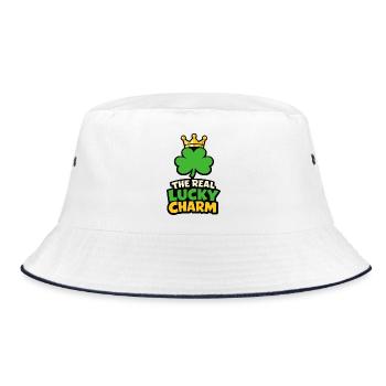 Der wahre Glücksbringer - Bucket Hat - Weiß/Navy - Vorne