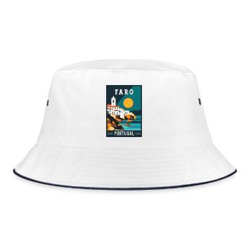 Experience Captivating Faro in Portugal - Bucket Hat - white/navy - Front