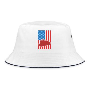 Railroad USA Flag - Bucket Hat - white/navy - Front
