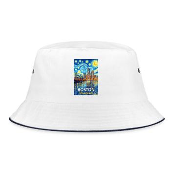 Boston, Massachusetts - Bucket Hat - white/navy - Front