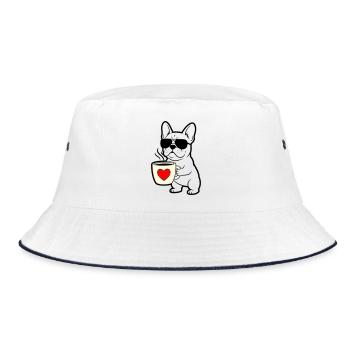 Résumé du Frenchie Dog Coffee - Bob - blanc/marine - Devant