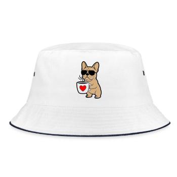 Frenchie Dog Coffee Comic - Bob - blanc/marine - Devant