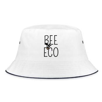 Bee engagiert sich für einen organischen Übergang - Bucket Hat - Weiß/Navy - Vorne