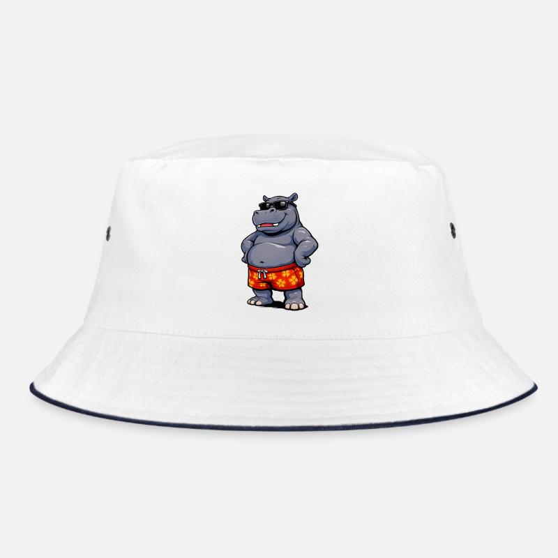 Nilpferd in Sonnenbrille Bucket Hat