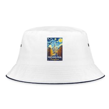 Philadelphia, Pennsylvania - Bucket Hat - white/navy - Front