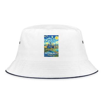 Pittsburgh, Pennsylvania - Bucket Hat - white/navy - Front