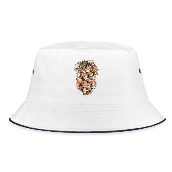 Dragon Sushi Coil - Bucket Hat - white/navy - Front