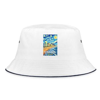 Virginia Beach - Bucket Hat - white/navy - Front