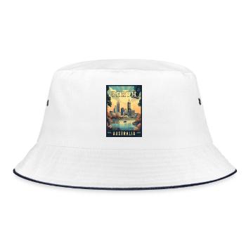 Explore City by the Swan River Perth in Australia - Bucket Hat - white/navy - Front