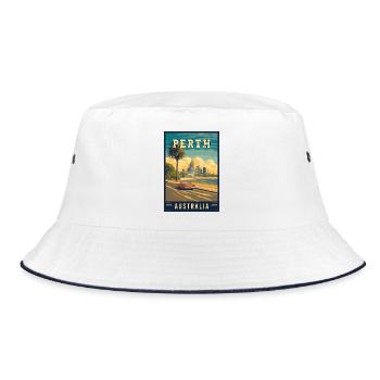 Experience City by the Swan River Perth Australia - Bucket Hat - white/navy - Front