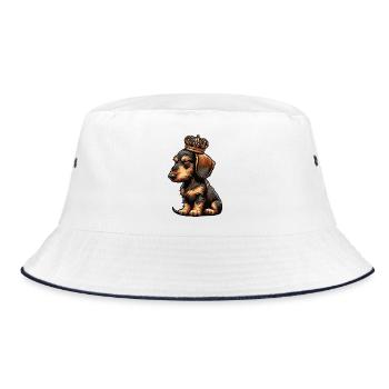 wire-haired dachshund dachshund dachshund owner Teckel Tekkel - Bucket Hat - white/navy - Front
