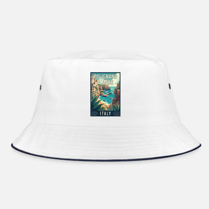 Entdecken Sie Coastal Splendor Polignano a Mare Italy Bucket Hat
