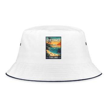 Discover Paradise in Koh Samui in Thailand - Bucket Hat - white/navy - Front