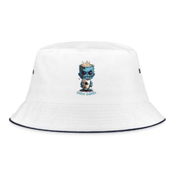 Coffee Monster - Caffeine Zombie - Morning Grouch - Bucket Hat - white/navy - Front