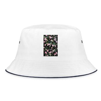 Motif de roses vintage - Bob - blanc/marine - Devant