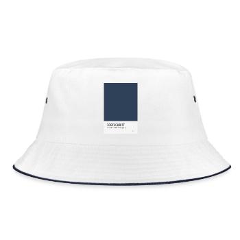 Fortschritt entsteht durch Bewegung Poster - Bucket Hat - Weiß/Navy - Vorne
