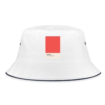 Ruhe entsteht durch Abstand Poster - Bucket Hat - Weiß/Navy - Vorne