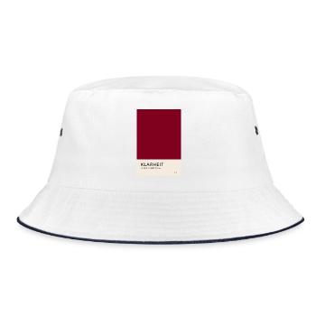 Klarheit entsteht durch Fokus Poster - Bucket Hat - Weiß/Navy - Vorne