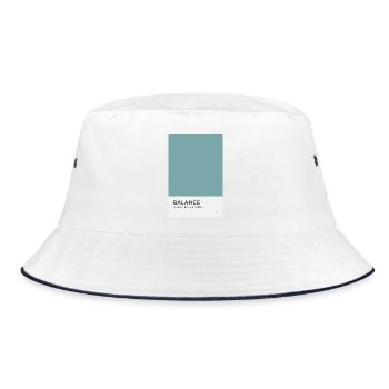 Balance Poster minimalistisch moderner Spruch - Bucket Hat - Weiß/Navy - Vorne