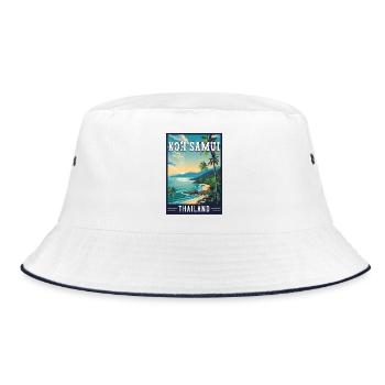 Experience Paradise in Koh Samui in Thailand - Bucket Hat - white/navy - Front