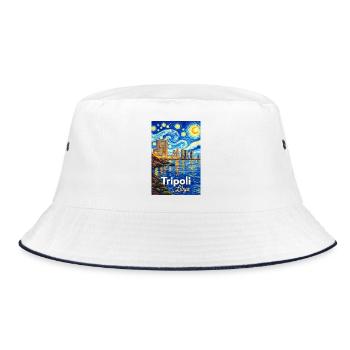 Tripoli Libya Starry Night - Bucket Hat - Weiß/Navy - Vorne