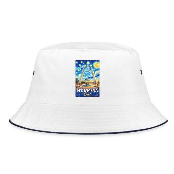 N-Djamena Chad Starry Night - Bucket Hat - Weiß/Navy - Vorne