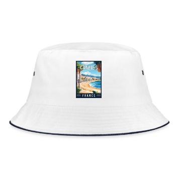 Discover French Riviera and Cannes in France - Bucket Hat - white/navy - Front