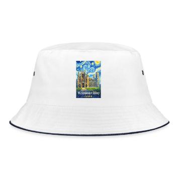 Westminster Abbey Starry Night Style - Bucket Hat - white/navy - Front