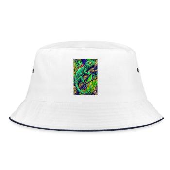 Gecko - Bucket Hat - white/navy - Front