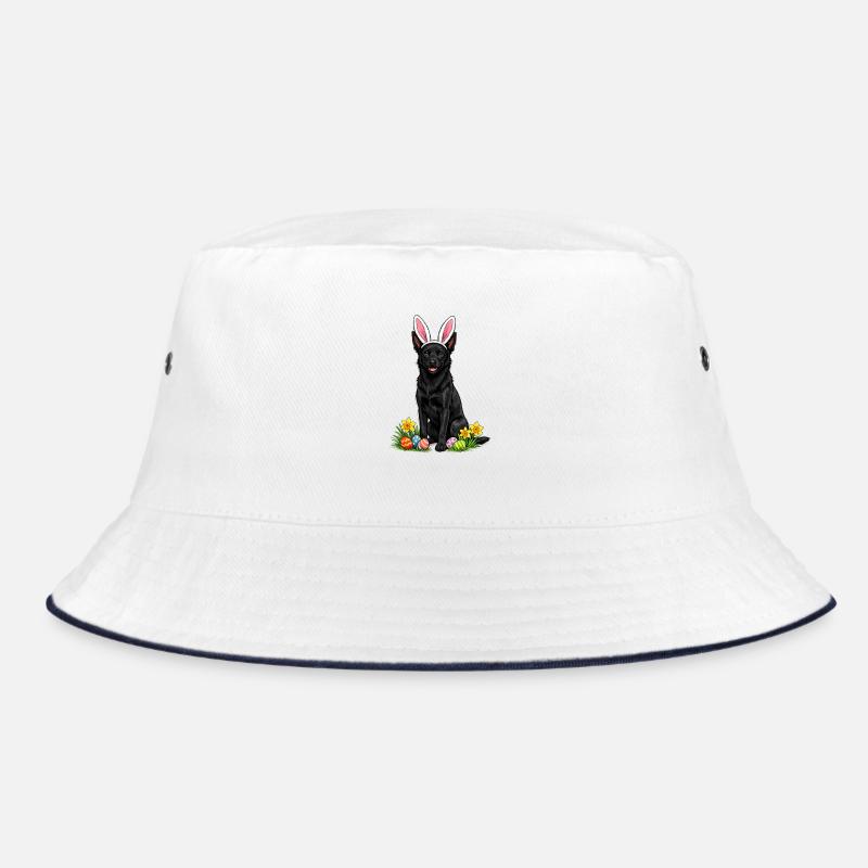 Easter dog with bunny ears and Easter eggs Bucket Hat