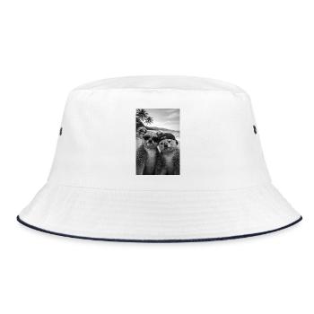 Koalas on the beach: sunglasses duo - Bucket Hat - white/navy - Front